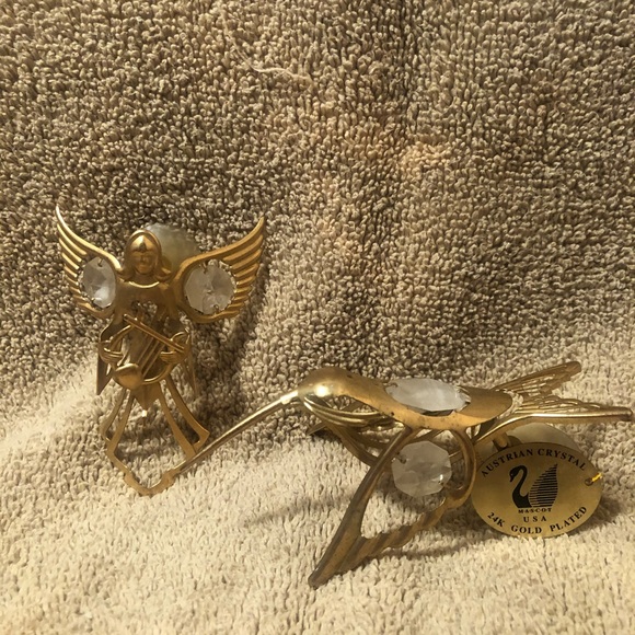 Other - 24k Gold Angel and Hummingbird figurines